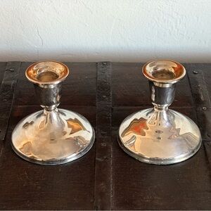 Vintage - Pair Of Silver Plated  Candlesticks